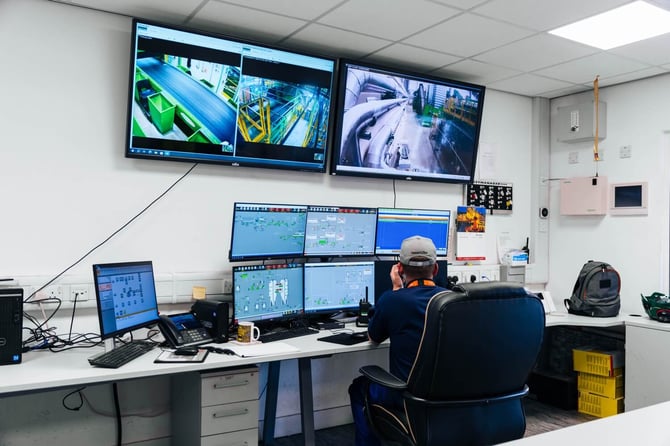 Control centre at recycling facility