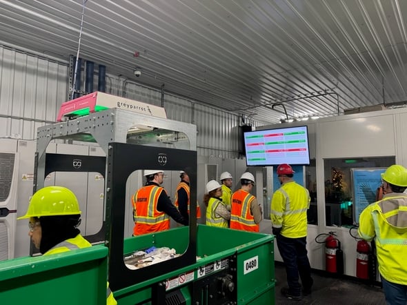 Mikela Druckman at recycling plant murphy road recycling
