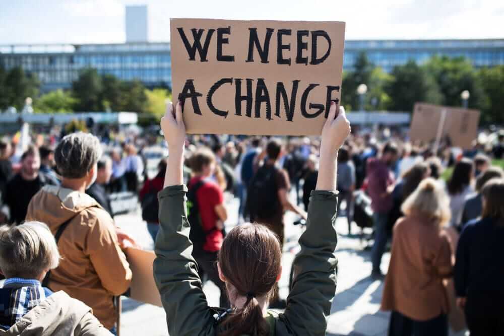 We need a change protest