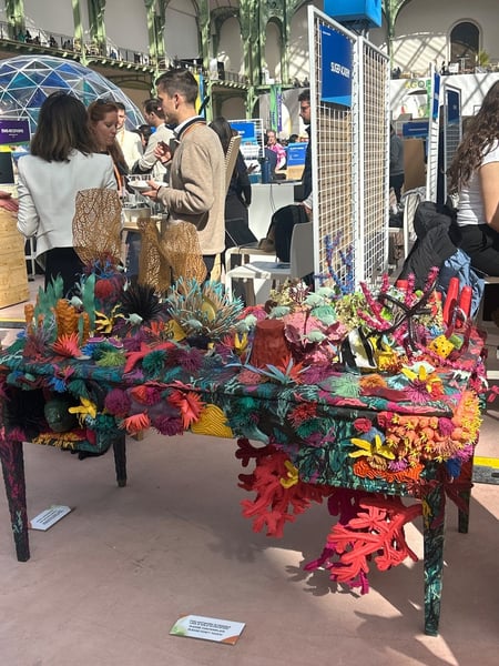 Desk originally from the French National Furniture Collection, transformed by the artist Valentine H. Despointes using upcycled leather.